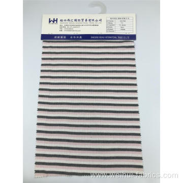 High Quality Ribbing Knitted T/C Pink Stripes Fabrics